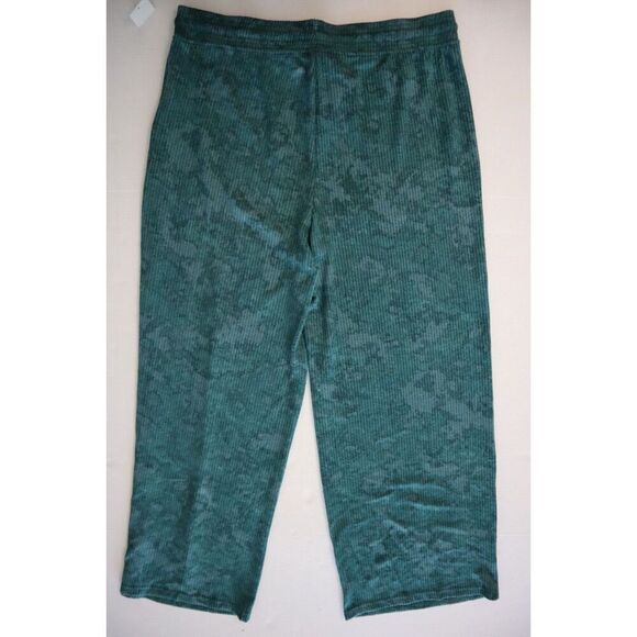 Jenni Women's Sz L Green Subtle Tie Dye 2-pc Cozy Ribbed Knit Pajama Set - Picture 12 of 16